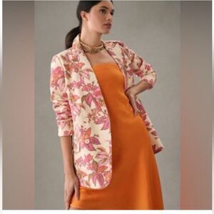 NEW!  DOLAN Linen Boyfriend Blazer - Floral Print - XS